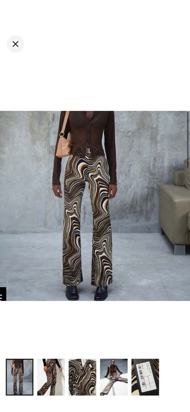 Motel Denim Zoven Trouser Swirl Print Pants Size XXS